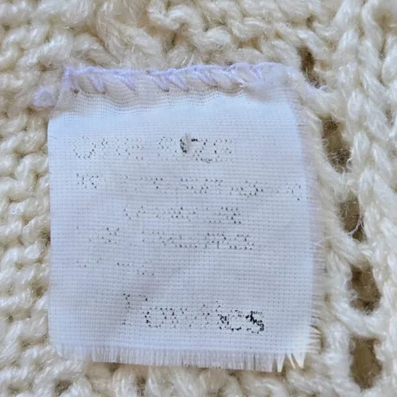 Vintage Pointelle Scarf *Possibly Cashmere* Ivory Fownes Brothers - Picture 9 of 10